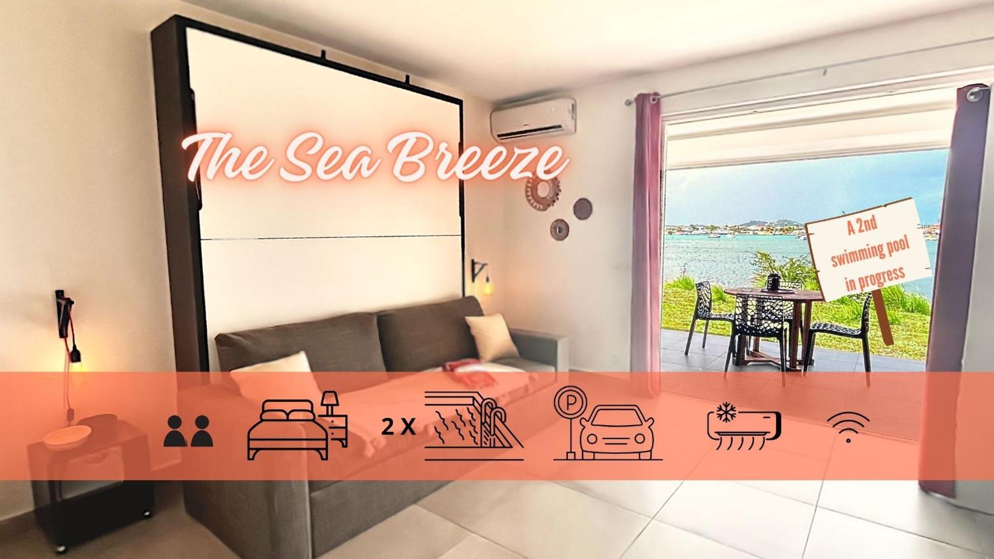 Le Sea-Breeze - Beau Studio Piscine Vue Lagon Marigot  Exterior foto